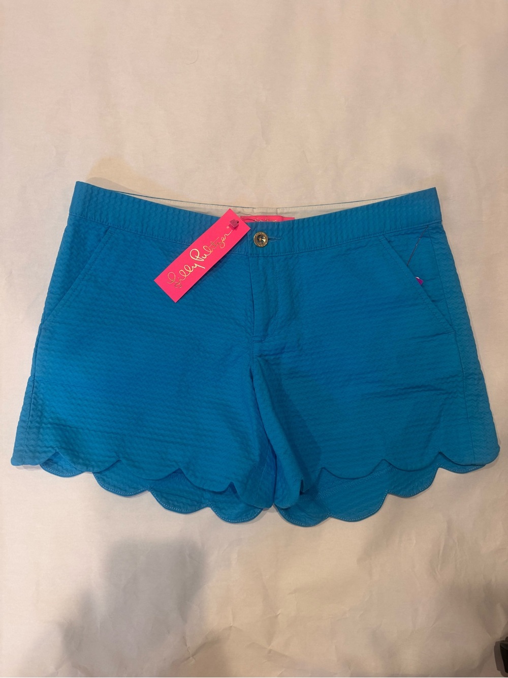 Lilly Pulitzer Women's Scallop Hem Shorts — Turquoise NWT
